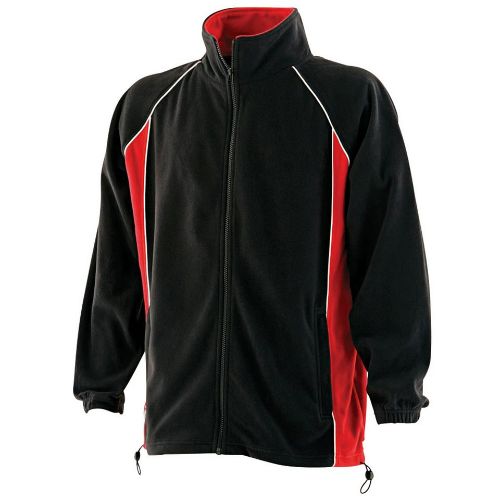 Finden & Hales Piped Microfleece Jacket Black/Red/White